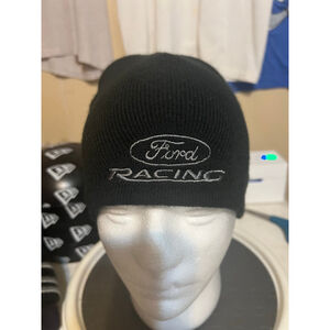 Men's Ford Racing Black White Beanie One Size